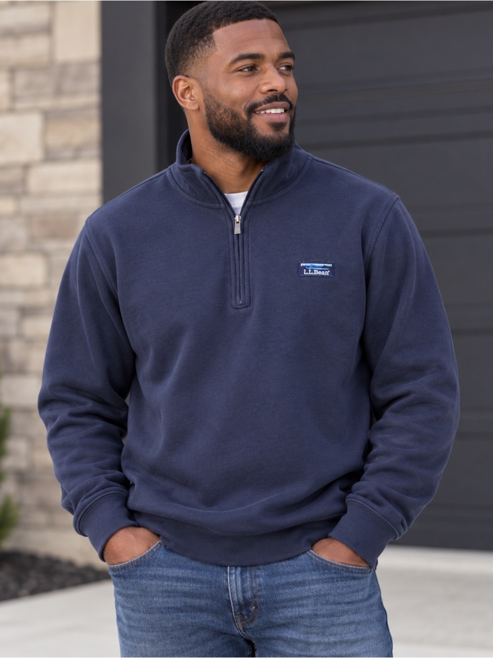 L.L. Bean Men’s Navy Half‑Zip Pullover